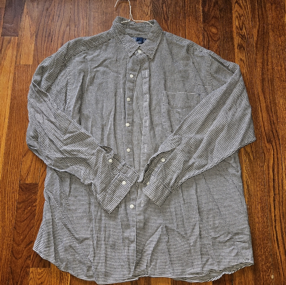 Mens Houndstooth Flannel polo by Ralph Lauren Marlowe shirt xl